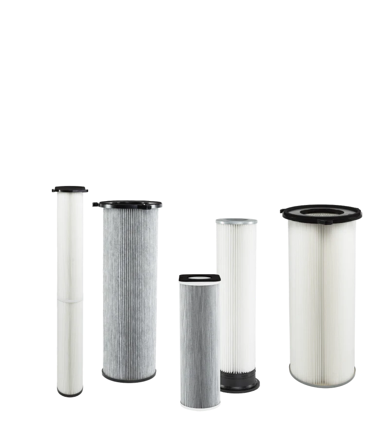 Filter cartridges for dust control in the food industry