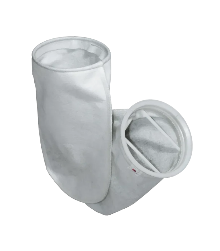 Liquid filtration with high-efficiency filter bags